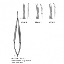 Micro Scissors, Spring Type Flat Handles and Cross- Serration